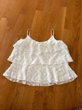White Tiered Ruffle Camisole Top - Women